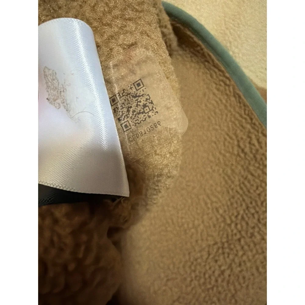 The North Face Mens XXL Circular Design Sherpa Quarter Zip Fleece Pullover Tan